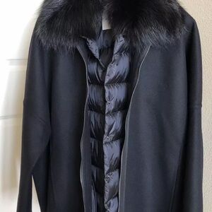 Moncler Black Ski Jacket with Luxurious Fur Trim